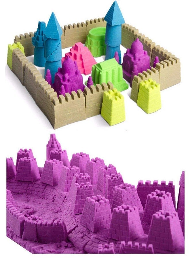SQUICKLE Smooth Wonder Sand for Kids, Stand with Easy-to-Shape 1 Mould, Creative & Imaginative Play Flowing Wonder Stand-500 Gram(Multi Color) - Image 4